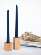Load image into Gallery viewer, 10 inch Taper Candles Set of 12 - Dripless Taper Candles and Unscented Candlesticks - Dark Blue