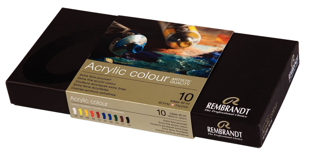 Rembrandt (18820510) REMBRANDT ACRYLIC - PROFESSIONAL SET CARDBOARD 10X40ML