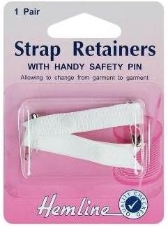 Shoulder Strap Retainer with Safety Pin: White
