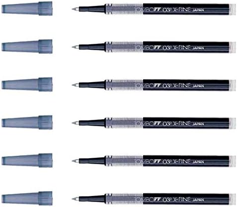 Tombow Pack of 6 Bk-Lp03-33 /Rb Refill - Black 0.3Mm (12)