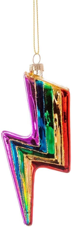 Rainbow Lightning Bolt Shaped Bauble