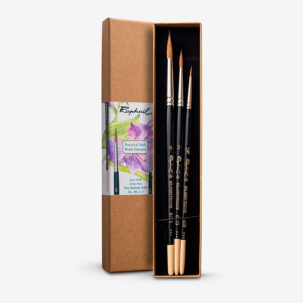 BOTANICAL SABLE Brush Set of 3 [8408 sizes 2/0+2+6]