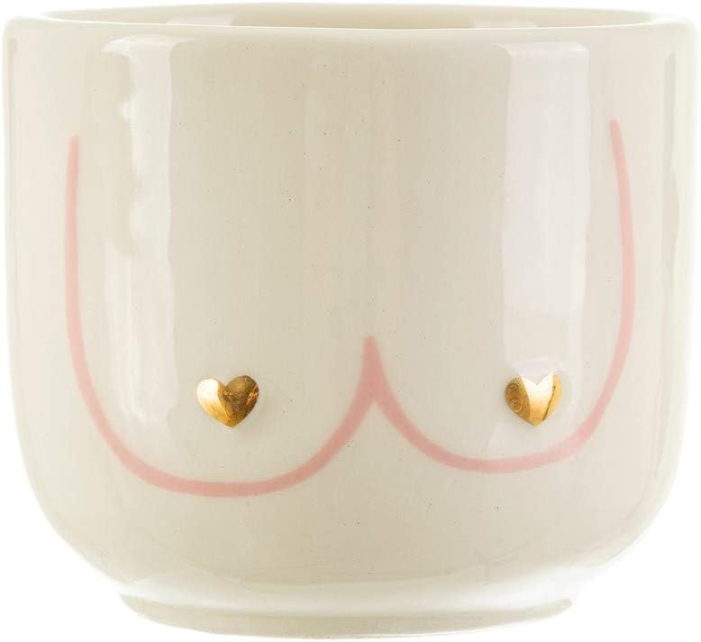 Mini Girl Power Boobies White Planter