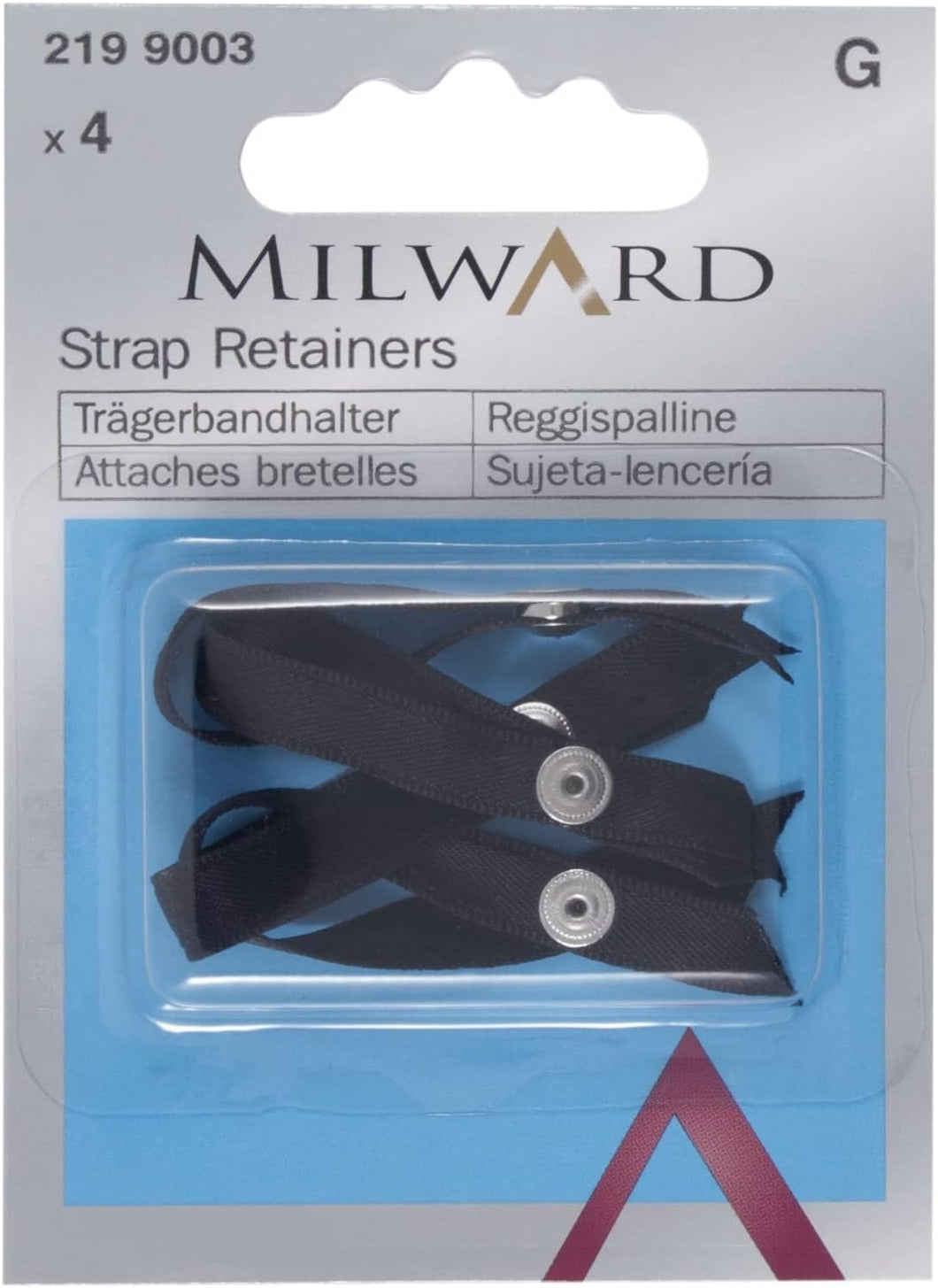 Bra Strap Retainers: Black: 4 Pieces