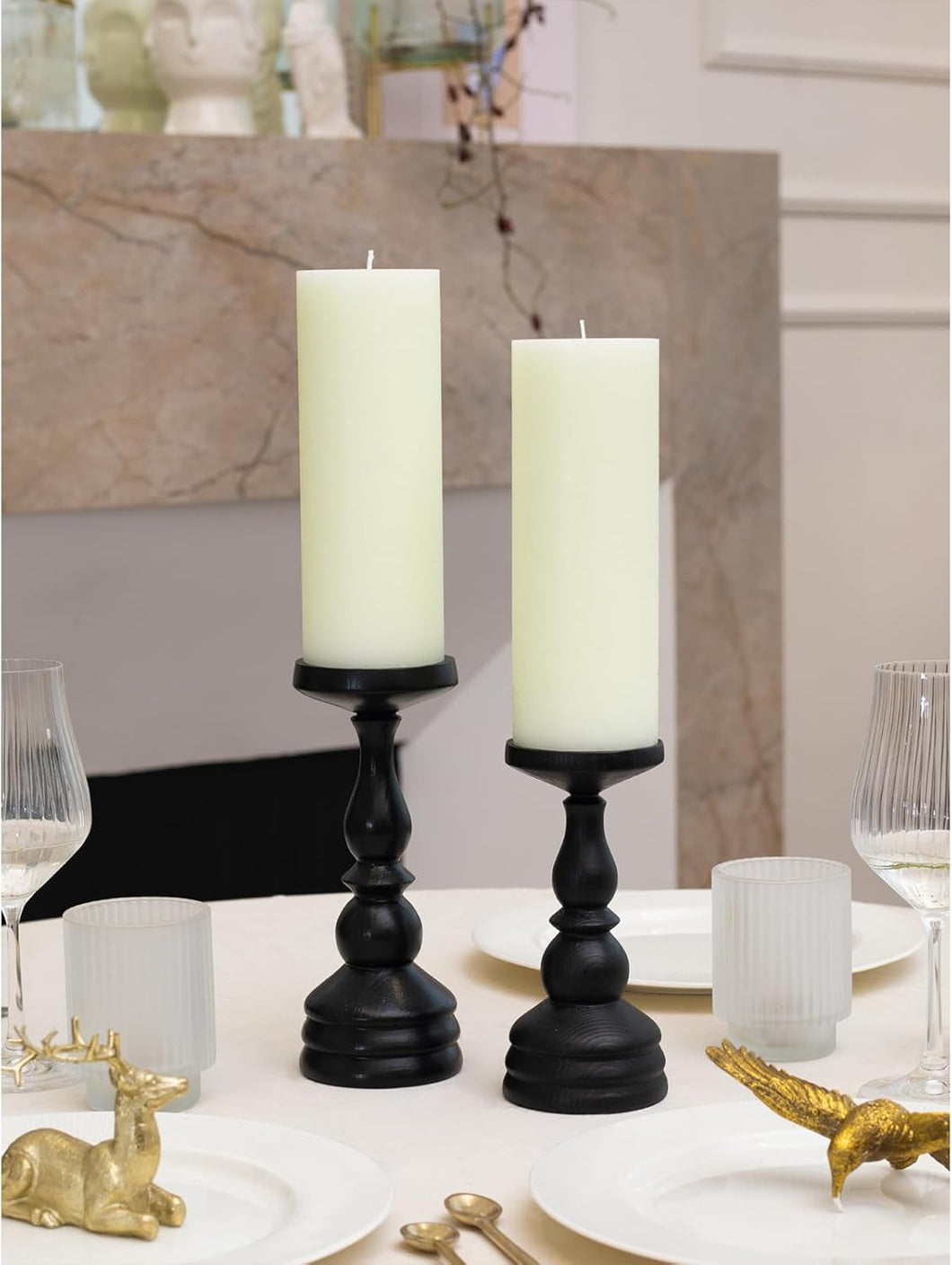 Pillar Set ivory 2pcs 3x8 inch