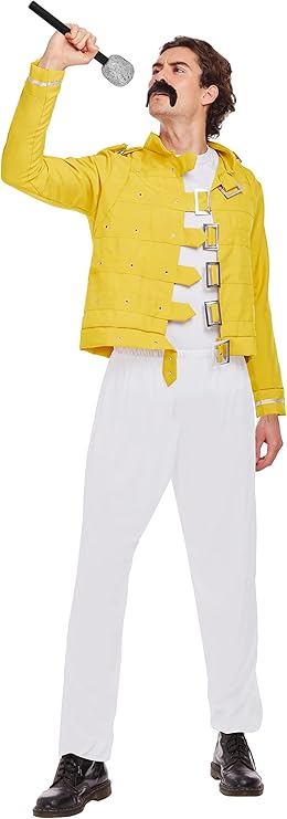 80s Rock Legend Yellow Jacket (One Size) Adult Fancy Dress Costume