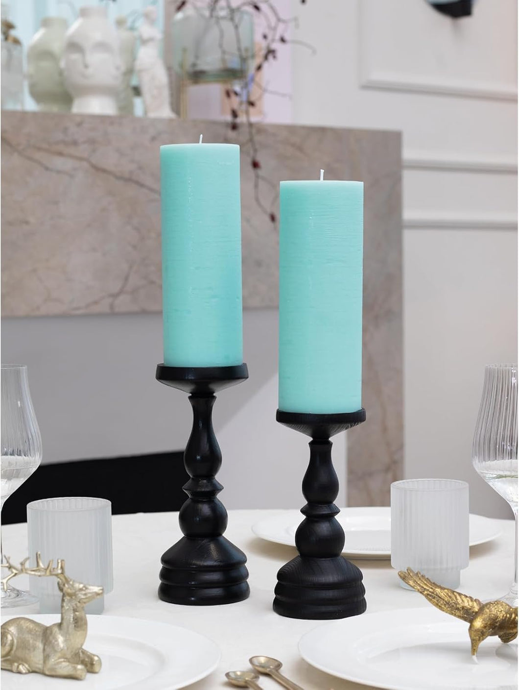 Pillar Set Light Turquoise 2pcs 3x8 inch