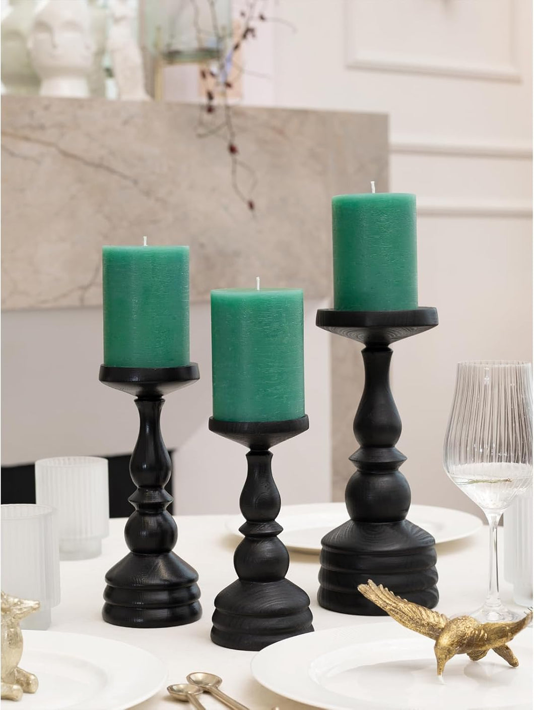 Pillar Set Green 3pcs 3x4 inch