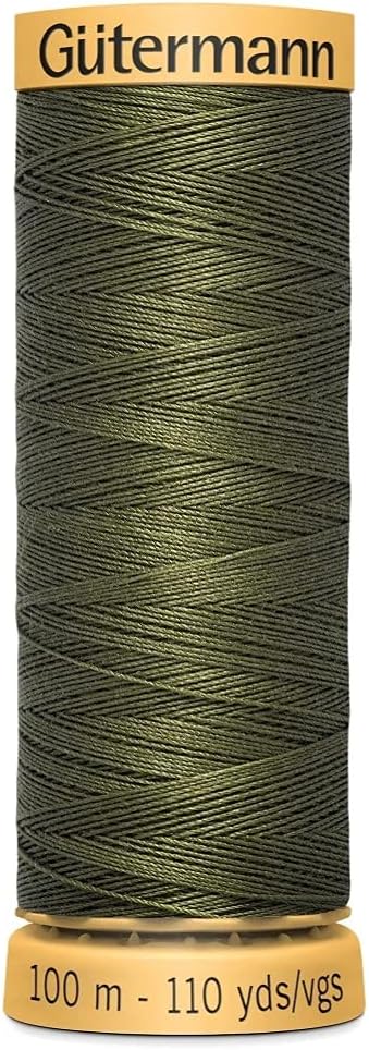 Natural Cotton Thread: 100m Dark Sage Green