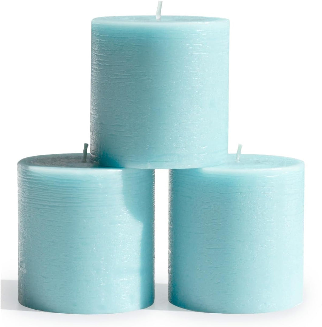 Pillar Set Light Turquoise 3pcs 3x3 inch