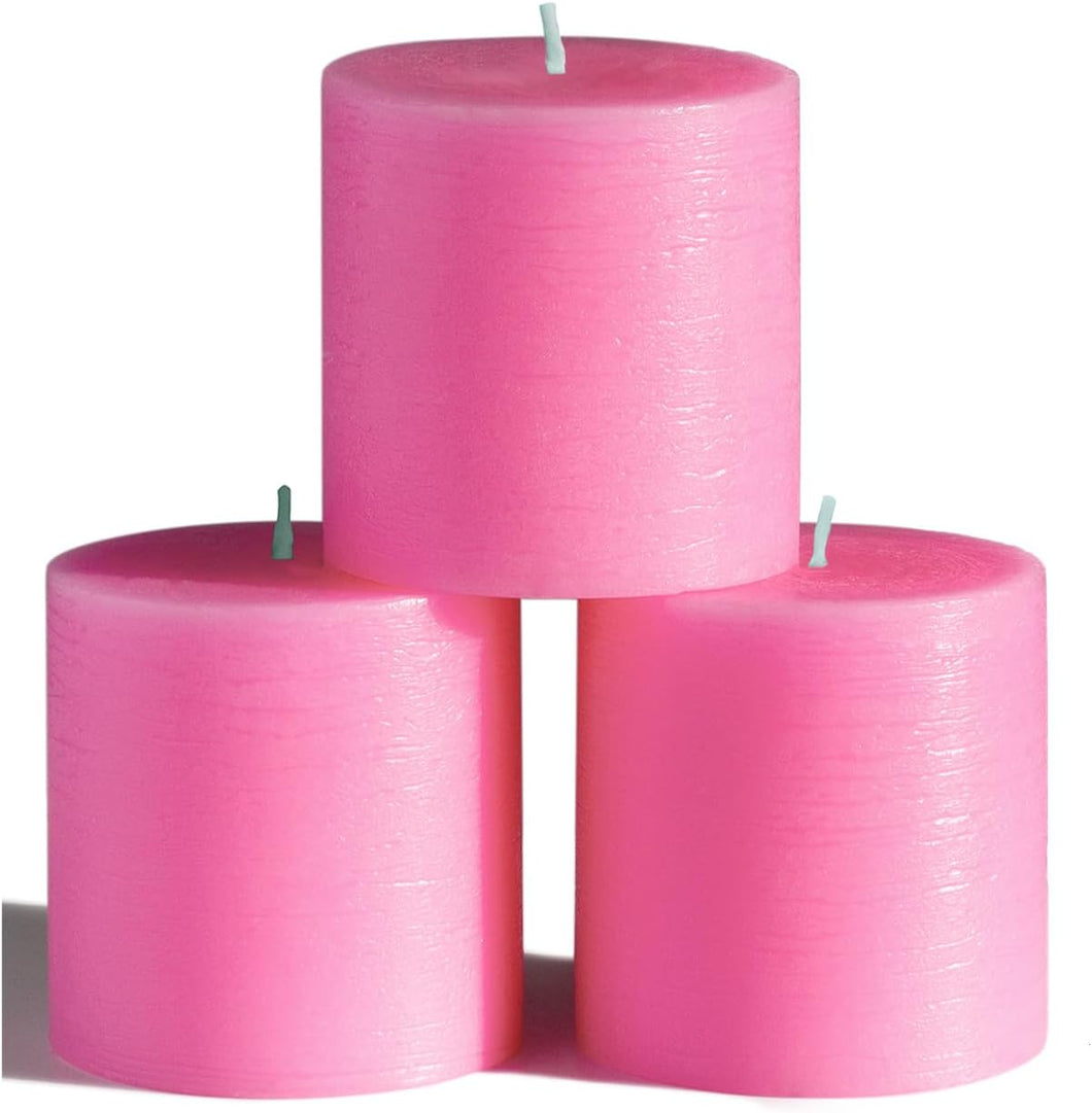 Pillar Set Pink 3pcs 3x3 inch