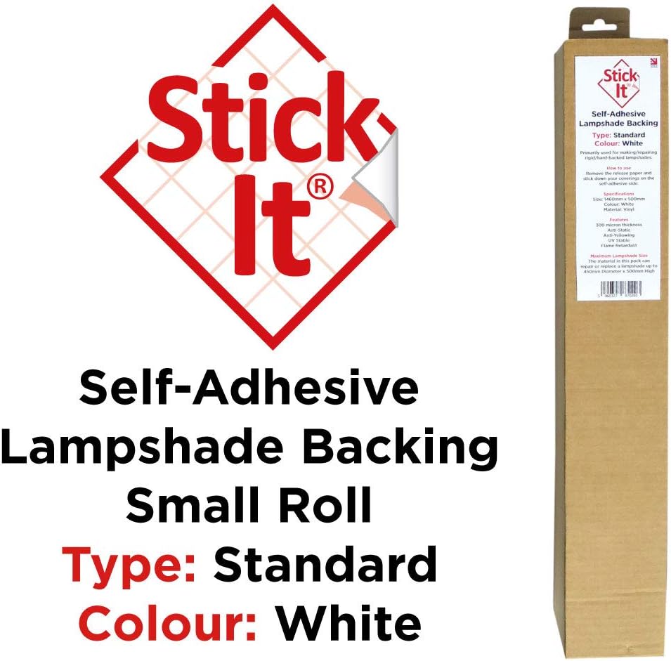 Small Roll - Self-Adhesive Lampshade Vinyl - White -1460mm x 500mm