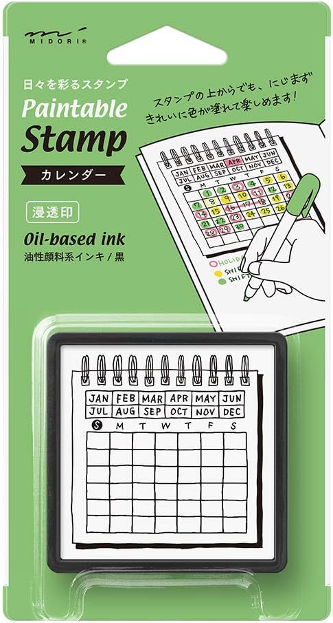 Midori Paintable stamp Pre-inked Calendar