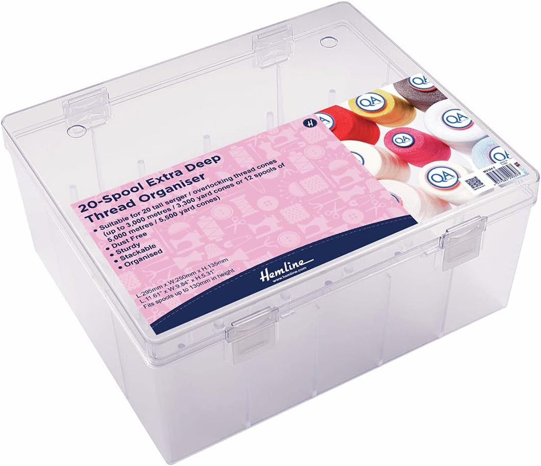 Thread Organiser: Extra Deep: Clear: 20 Spool