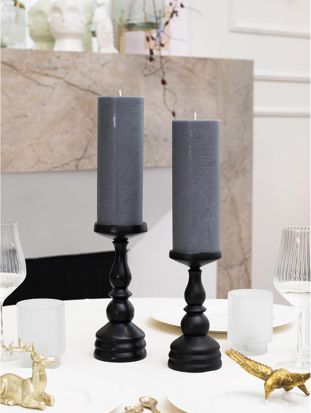 Pillar Set Dark Gray 2pcs 3x8 inch