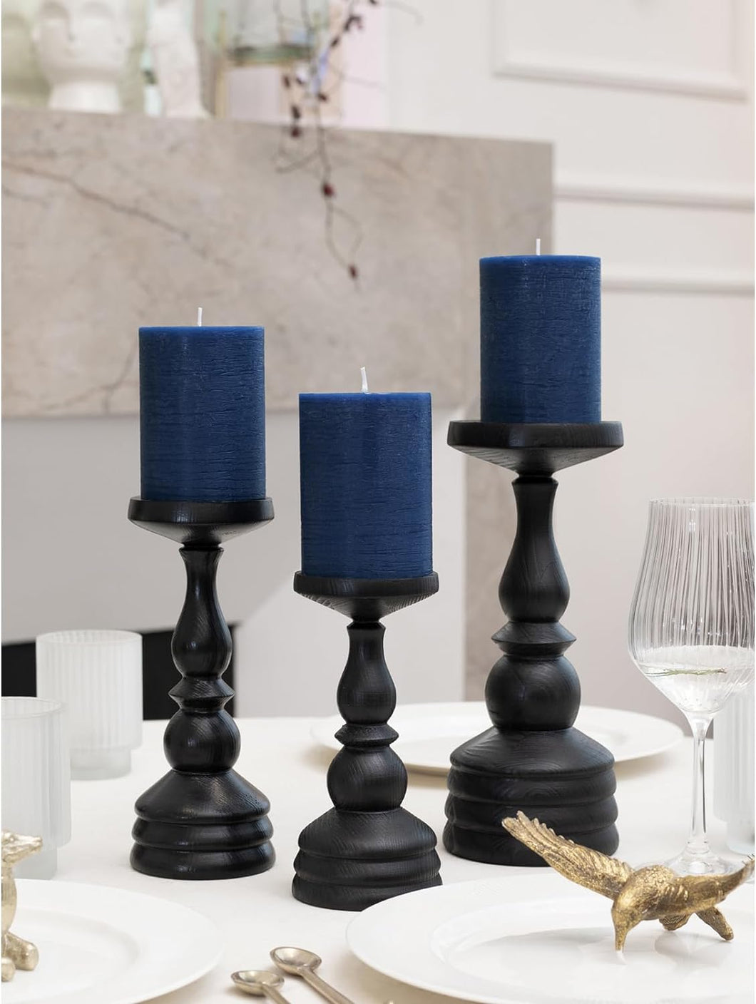 Pillar Set dark blue 3pcs 3x4 inch