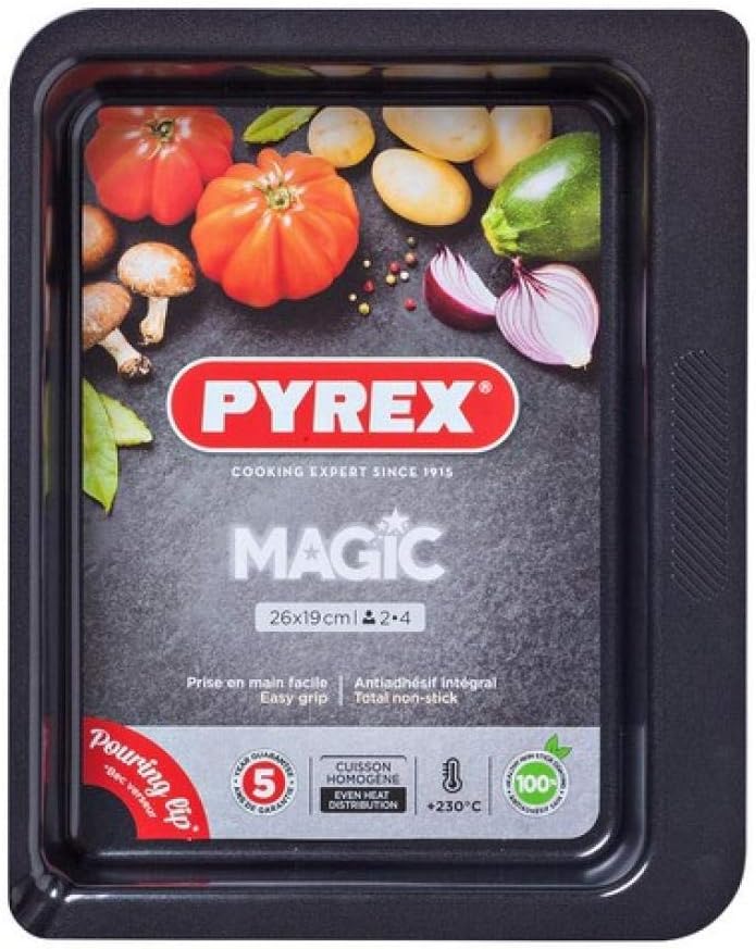 Pyrex 1452072 Magic Rectangular Oven Dish 26 x 19 cm, Black