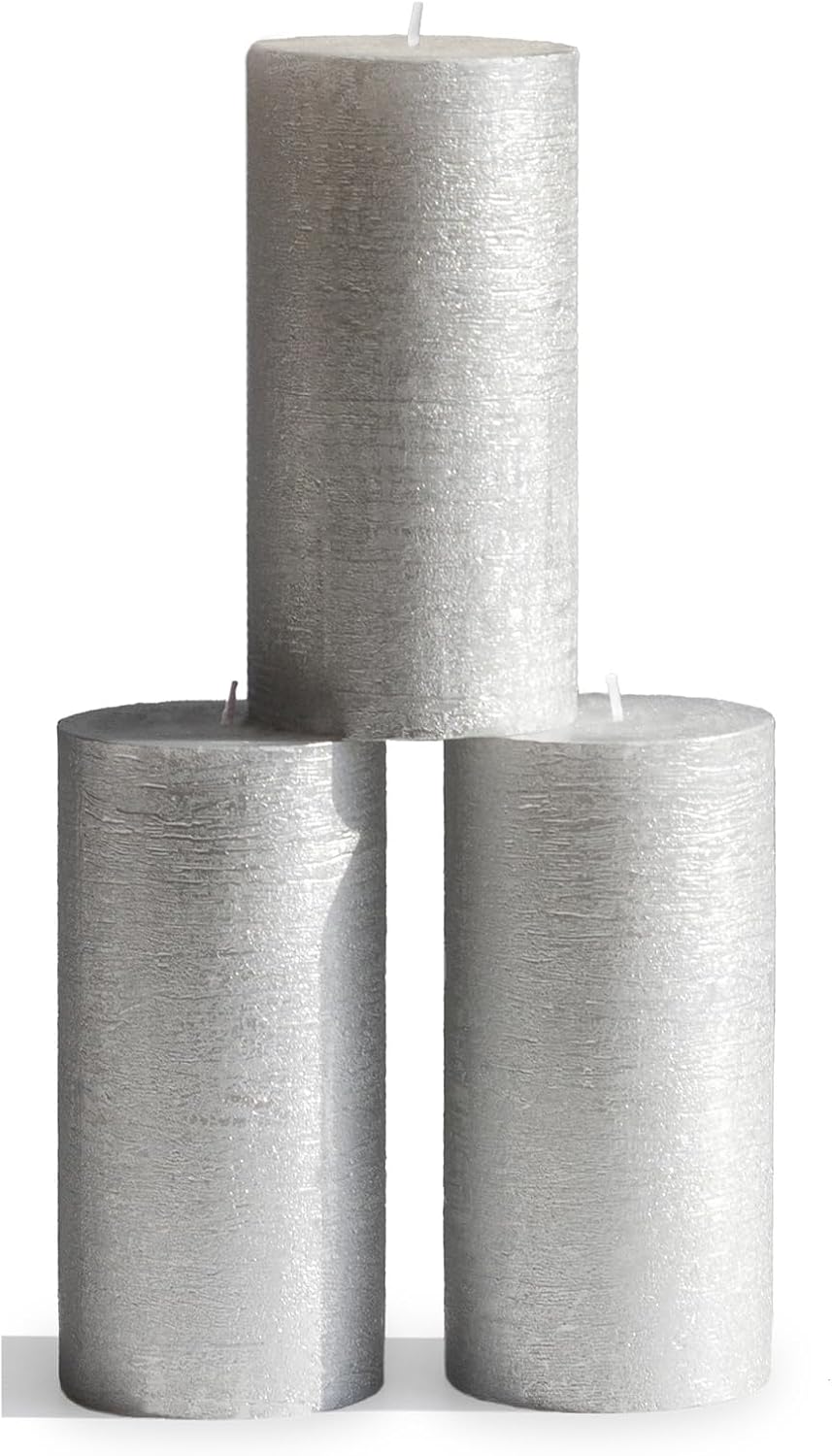 Pillar Set silver 3pcs 3x6 inch