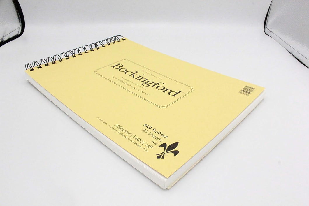 R K Burt Bockingford Watercolour Paper pad Hot Pressed Fat pad 25 Sheets (A4)