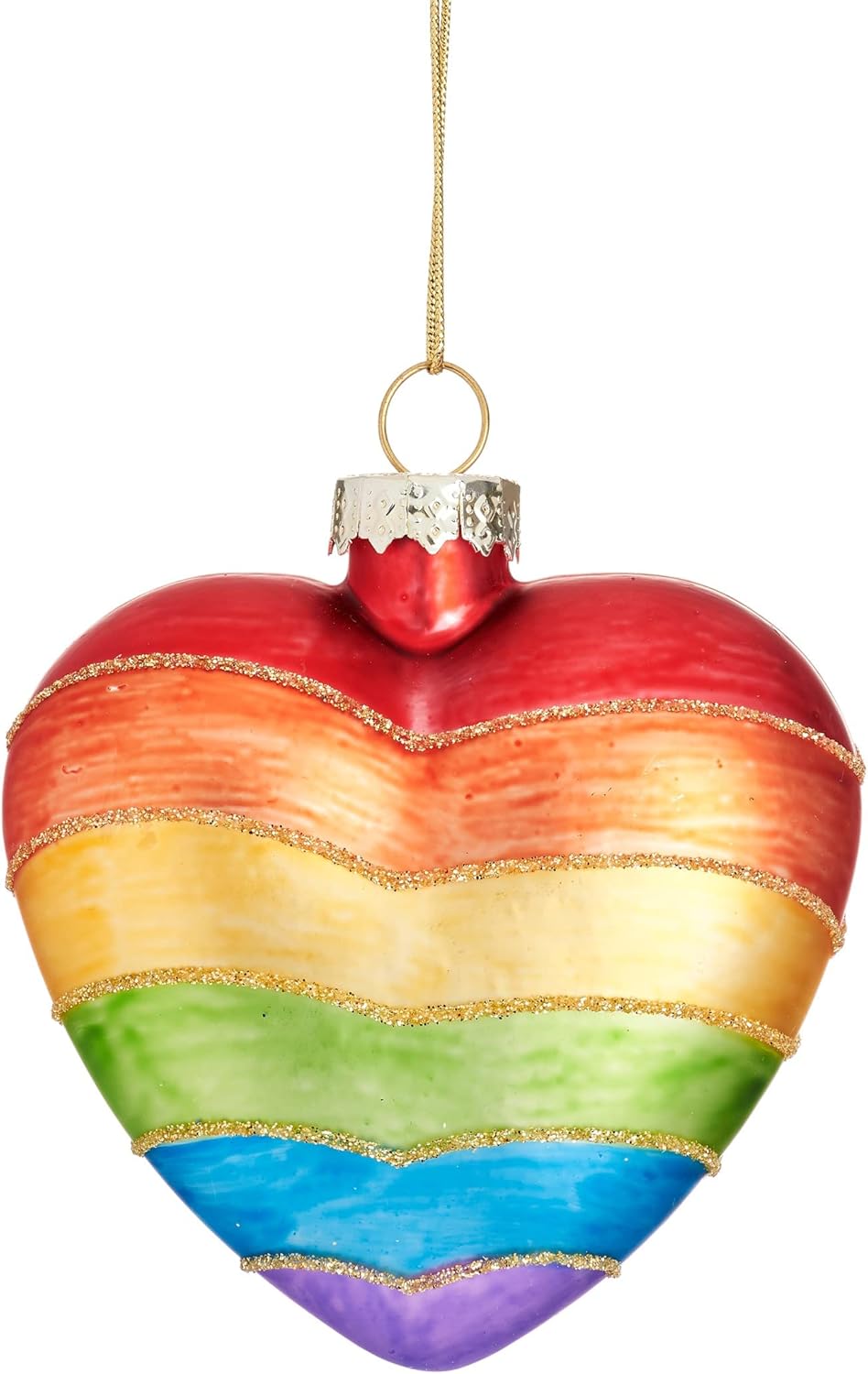 Rainbow Heart Shaped Bauble