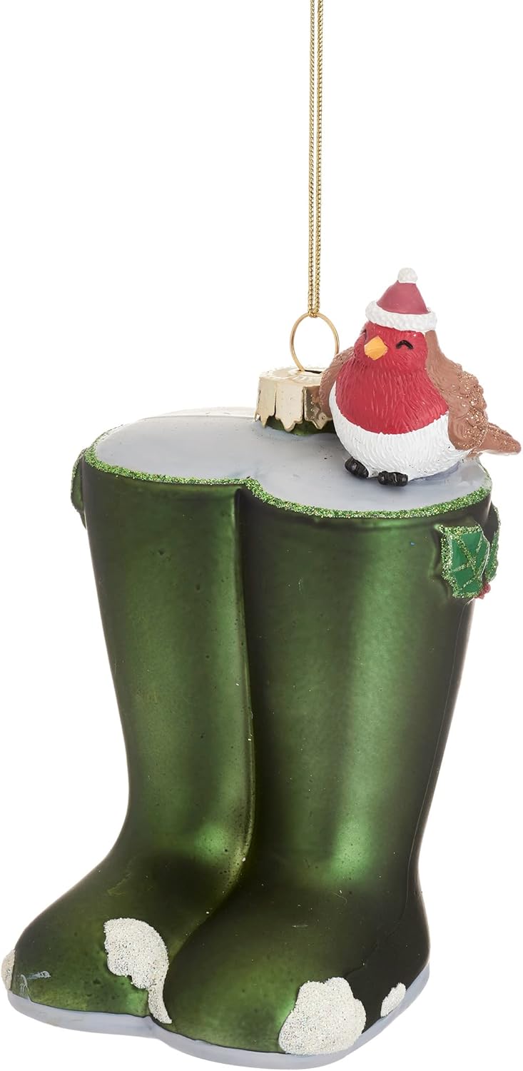 Christmas Wellies Shaped Bauble