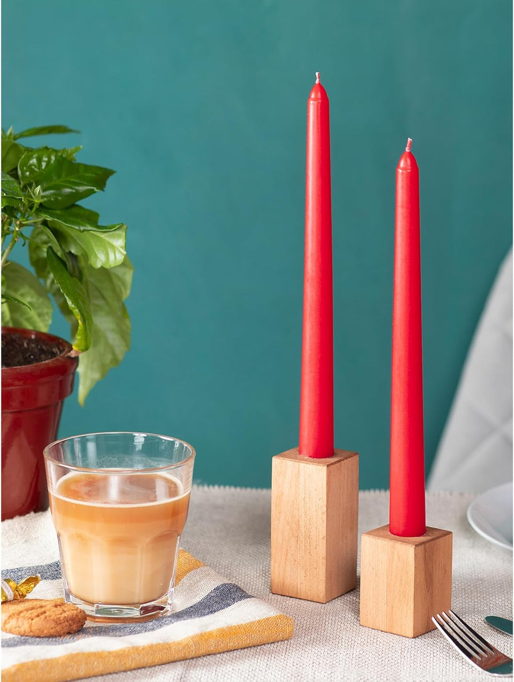 10 inch Taper Candles Set of 12 - Dripless Taper Candles and Unscented Candlesticks - Perfect as Dinner Candles and Household Candles - Rose Candles