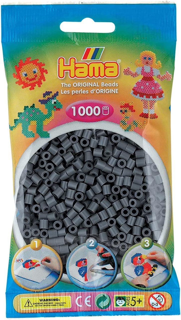 1,000 Beads in Bag - Dark Grey