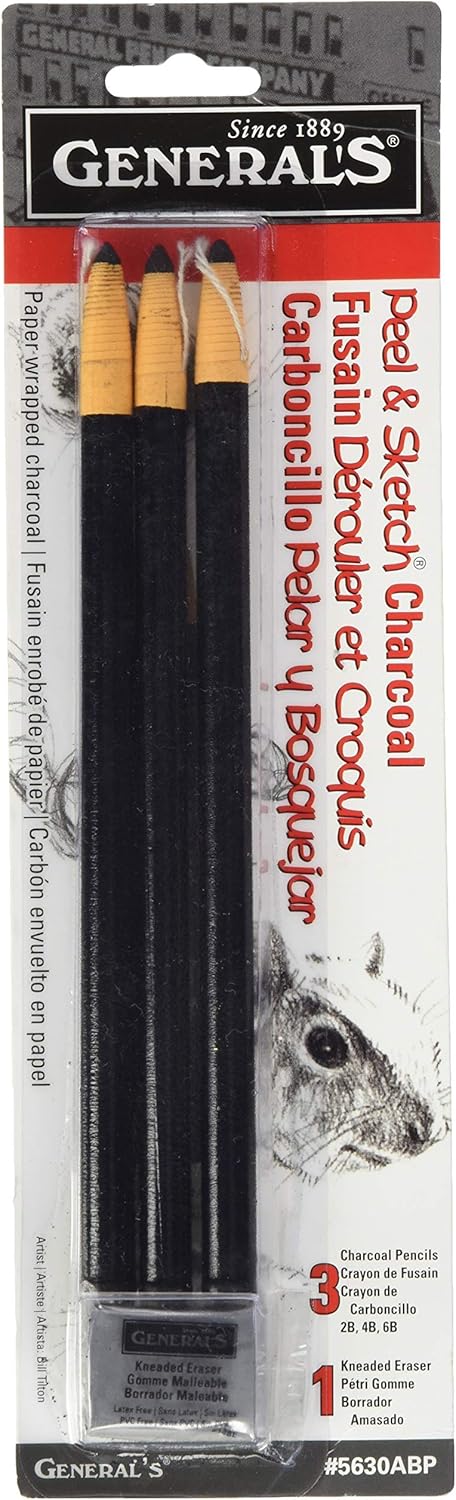 GP-Peel & Sketch Charcoal Pencil KIT (3 pencils&eraser)