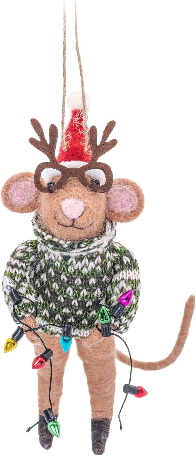 Christmas Party Mouse Felt Decoration