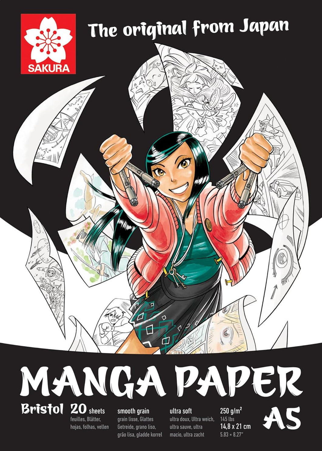 Sakura Manga paper pad | 21 x 14.8 cm (A5), 250 g, 20 sheets