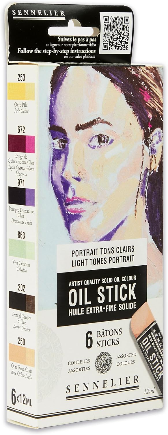 Sennelier OIL STICK MINI - Set of 6 x Light Tones Portrait