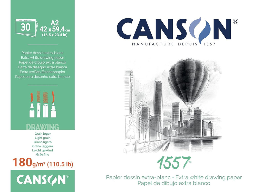 CANSON 1557 A2 180GSM GLUED DRAWING PAD