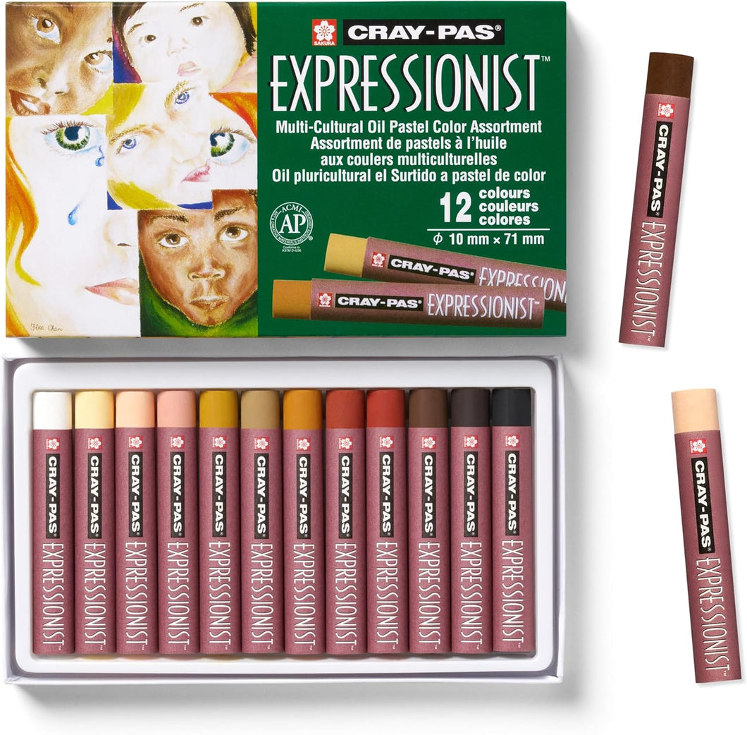 Sakura Cray-Pas Expressionist oil pastel set Multicultural | 12 colours