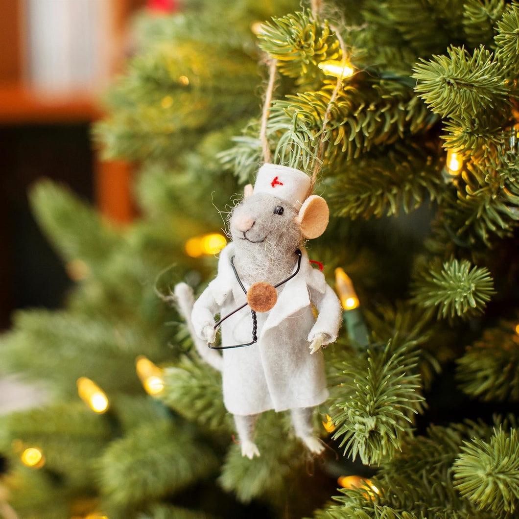 Doctor Mouse Felt Decoration