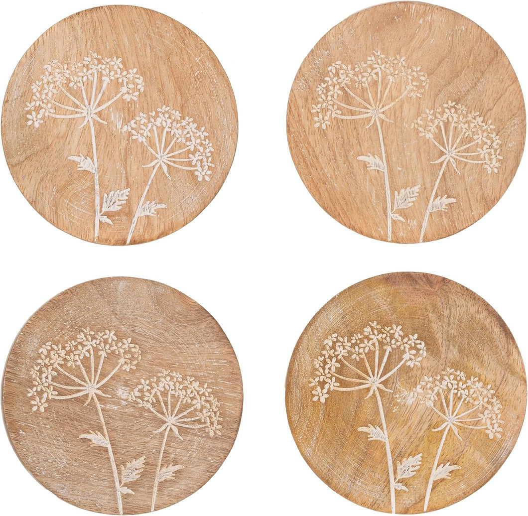 Cow Parsley Coasters - Set of 4