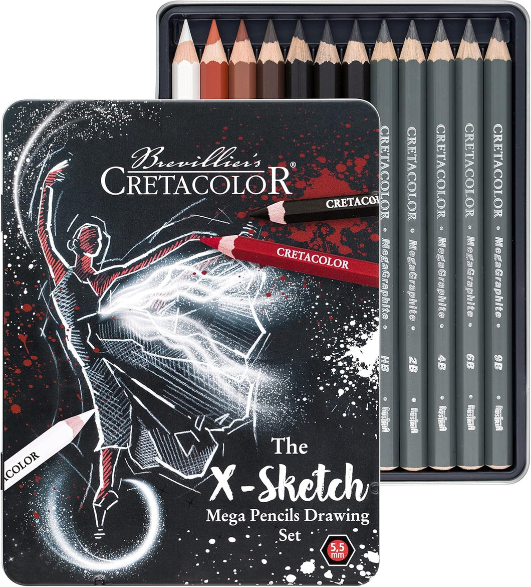 Cretacolor X-SKETCH Mega Sketching Set Tin Box (12 pcs)