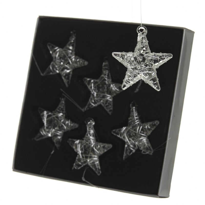 SET OF 6 GLASS STARS