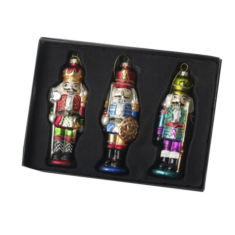 COLOURFUL HANGING GLASS SOLDIERS SET/3