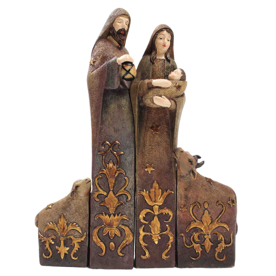 NATIVITY SET WITH COW & SHEEP