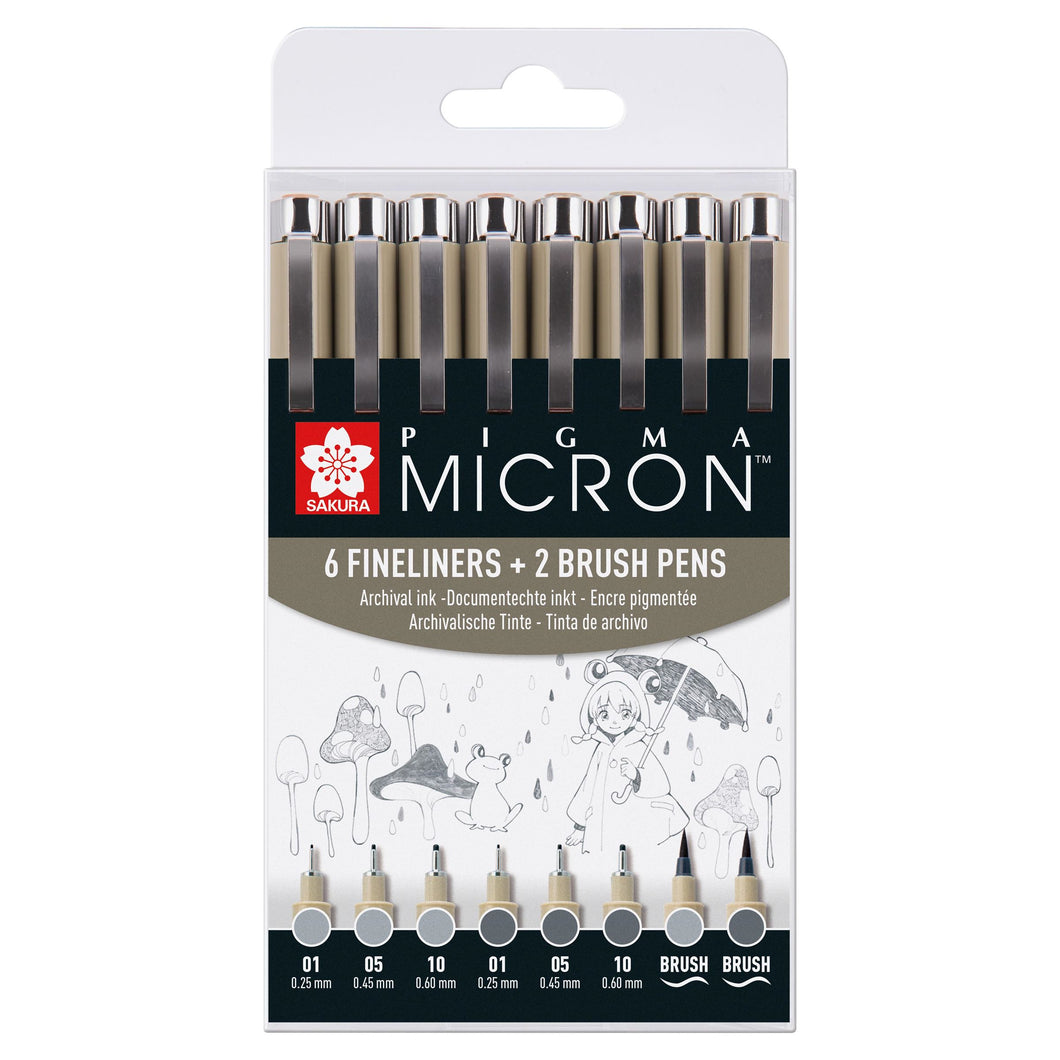 Sakura (POXSDK8C) PIGMA MICRON SET 8 COOL GRAY#