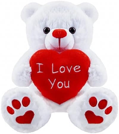 White I Love You Bear with Loveheart (7 inch)