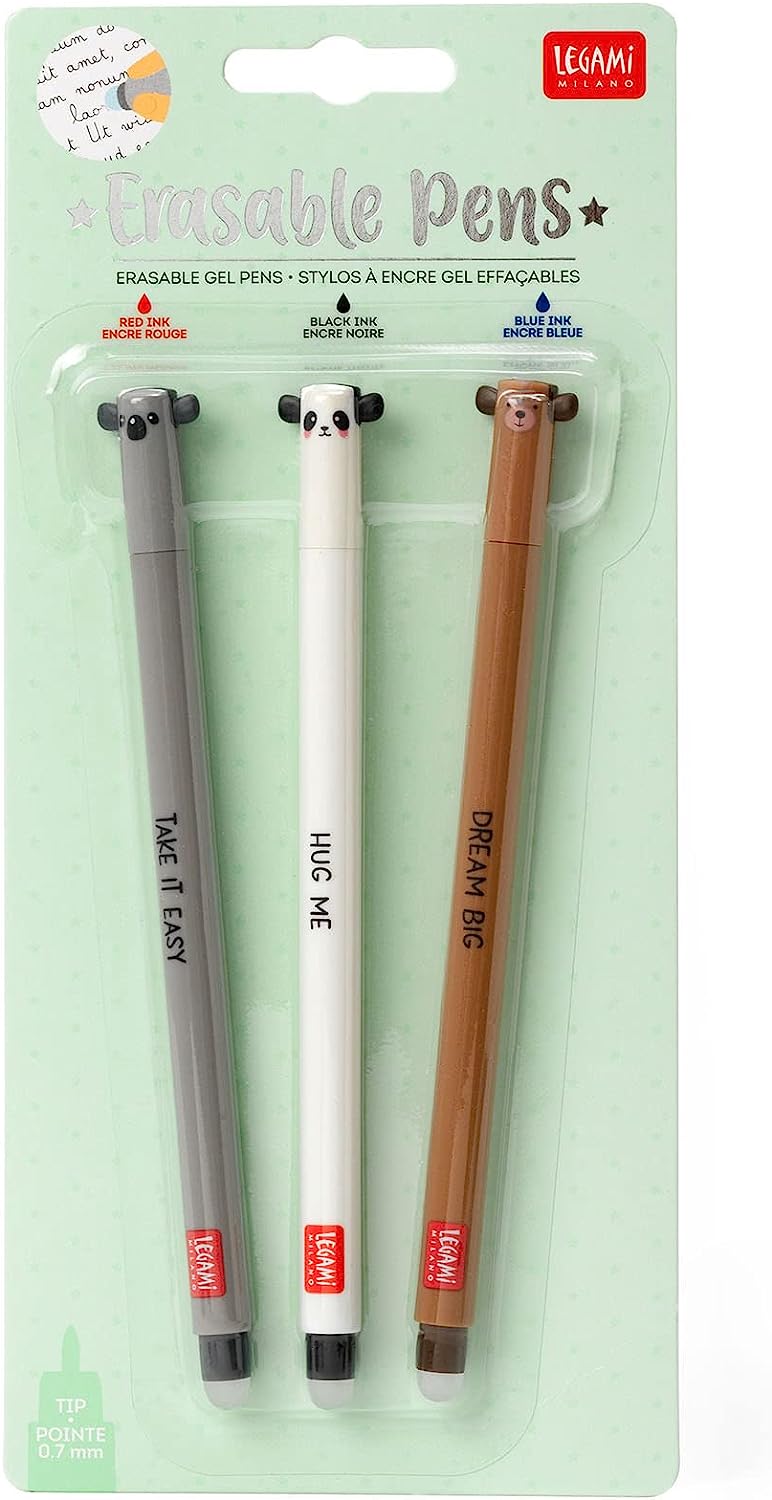 Legami Erasable Pen Set - Cutie Friends - Set 3 Pcs