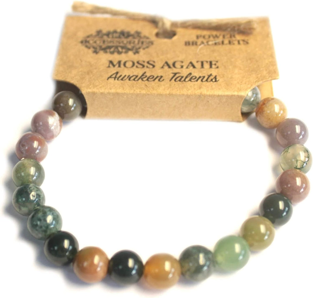 4x Power Bracelet - Moss Agate