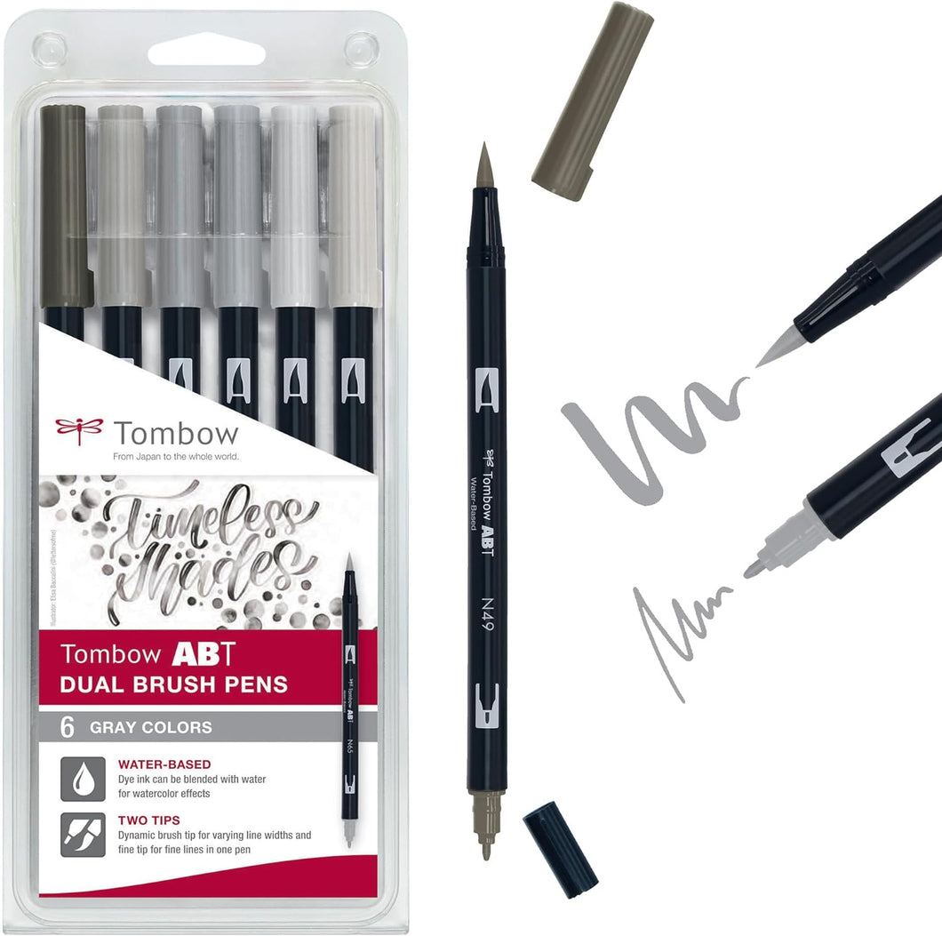 Tombow ABT Set or 6 Gray Colors