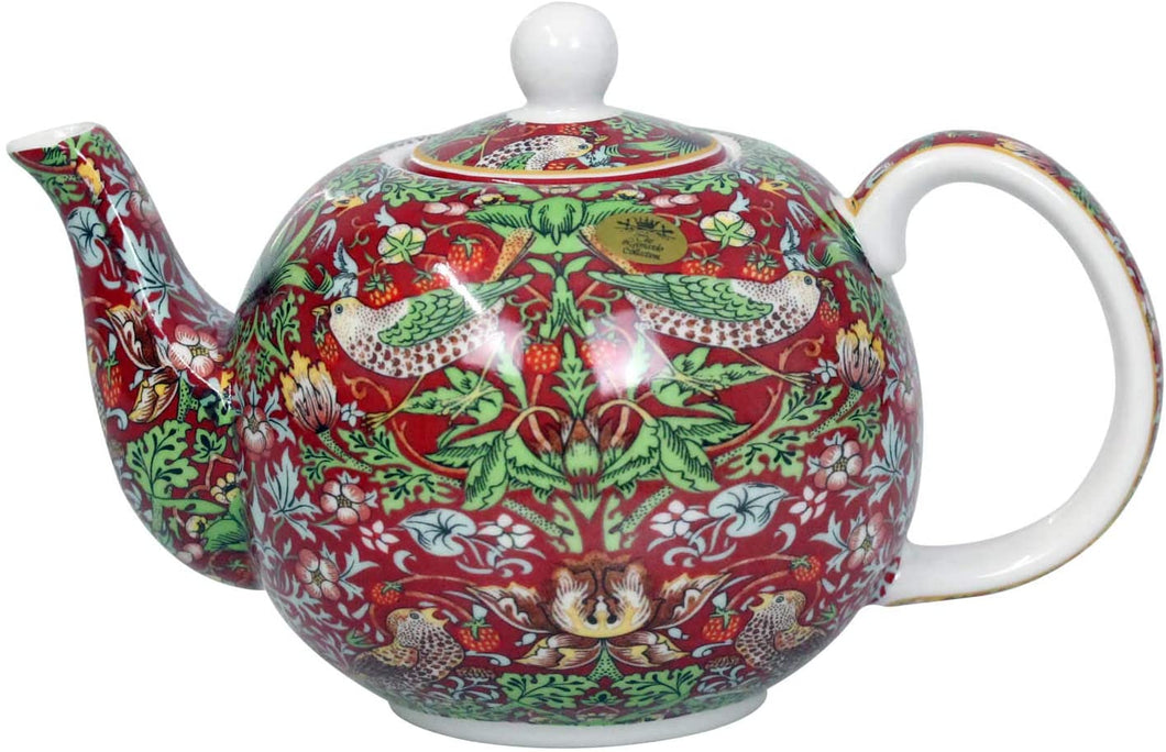 S BERRY THIEF RED TEA POT