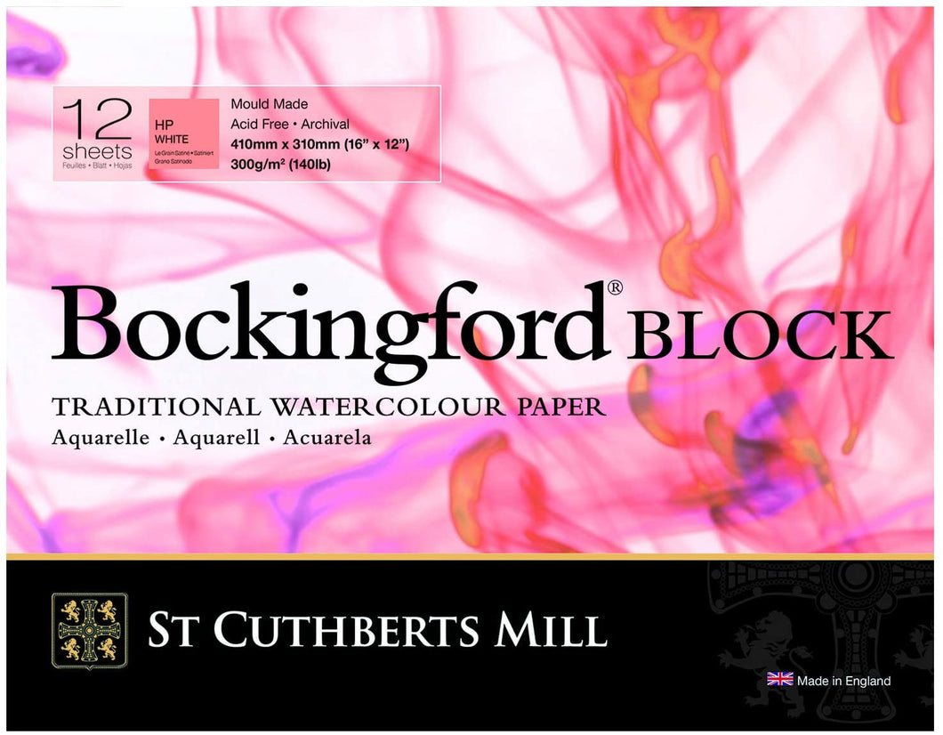 Bockingford Watercolour Block 140lb/300gms 12x16