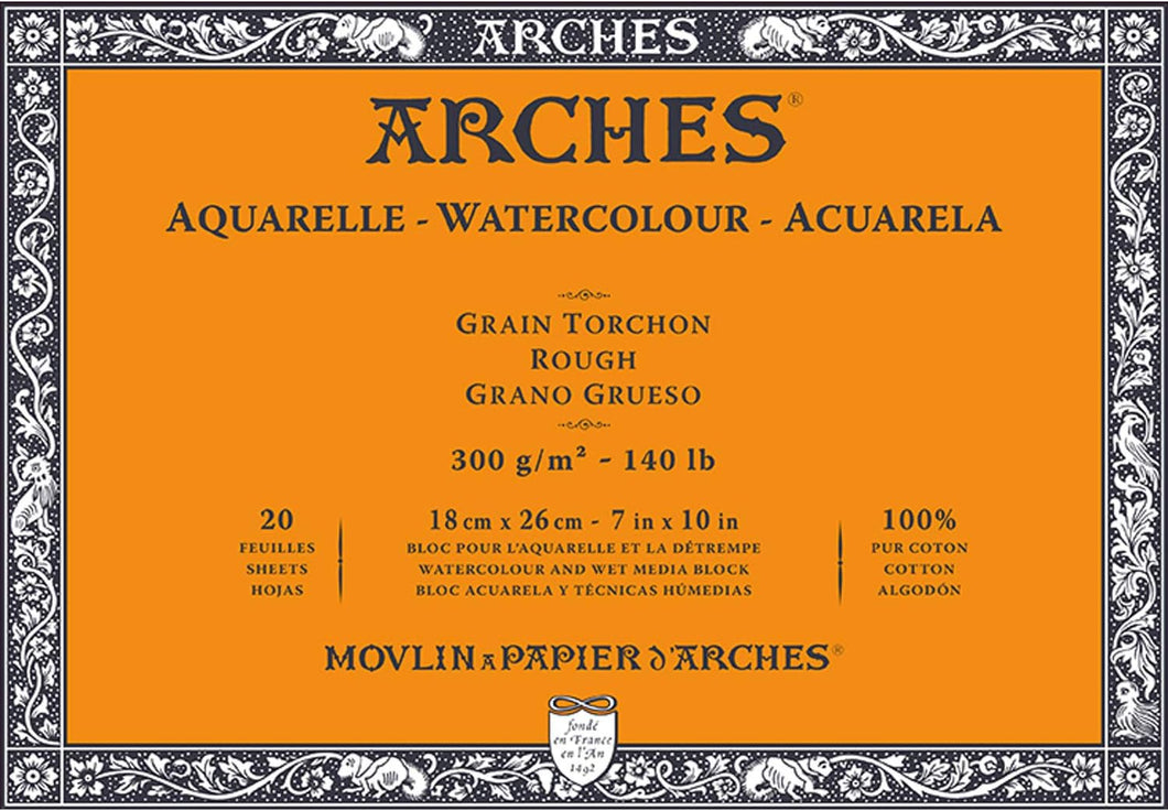 ARCHES AQUARELLE BLOCK 7X10 300G TORCHON