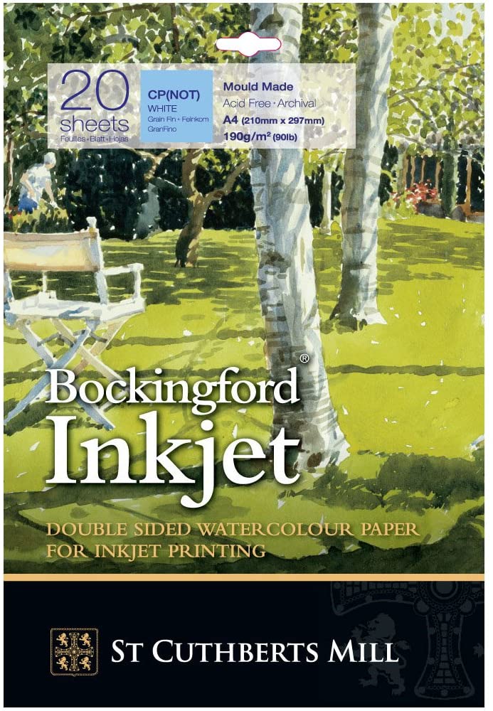 Bockingford 933 A4 190 gsm Inkjet Watercolour Paper (Pack of 20)