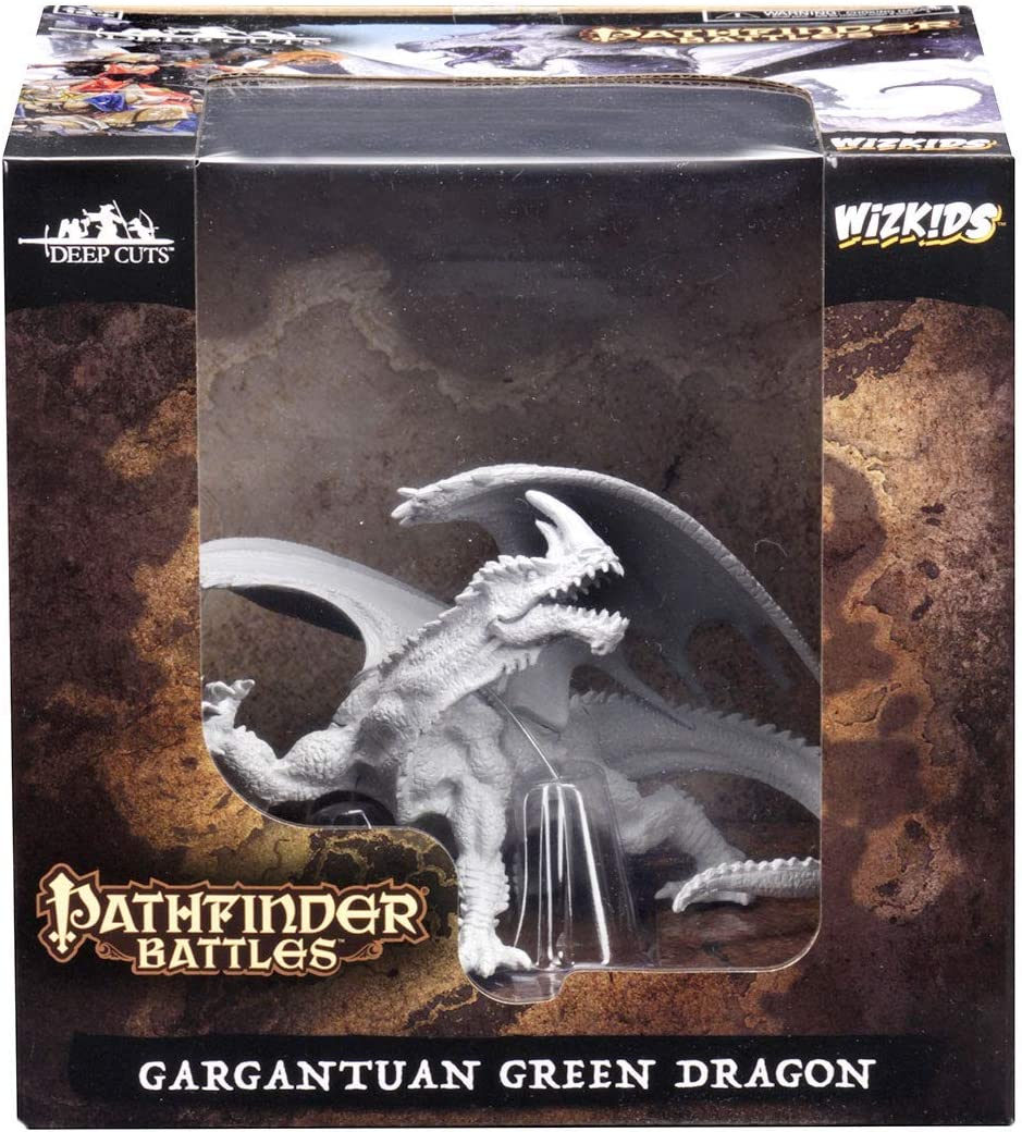 Gargantuan Green Dragon: Pathfinder Battles Deep Cuts Unpainted Miniatures (W7)