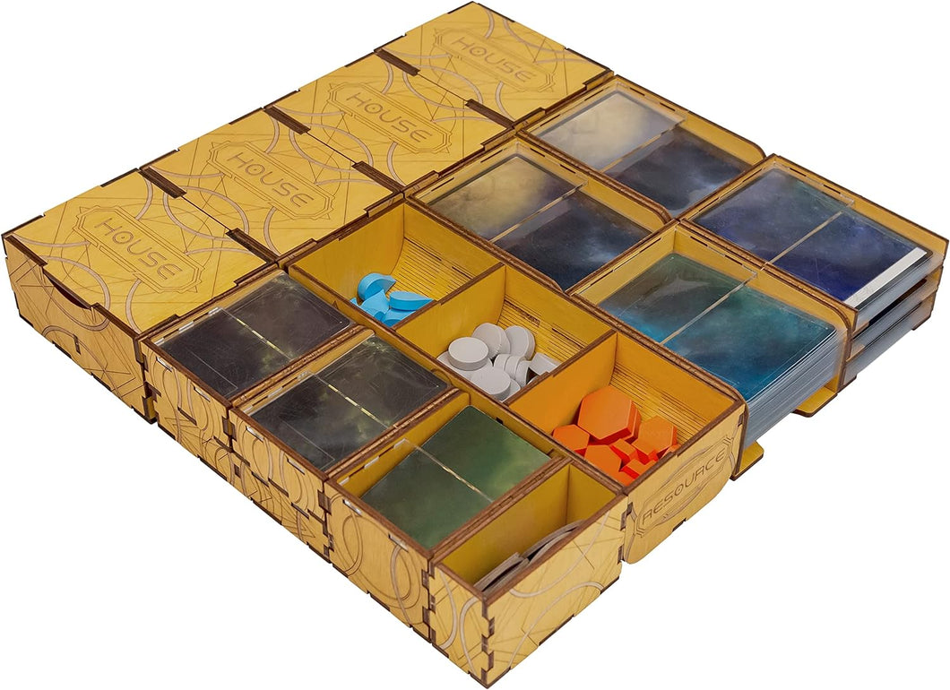 Wooden Organizer Compatible with Dune Imperium (2020), Rise of Ix Expansion and Deluxe Upgrade Pack